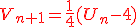 \red{V_{n+1}=\frac{1}{4}(U_n-4)}